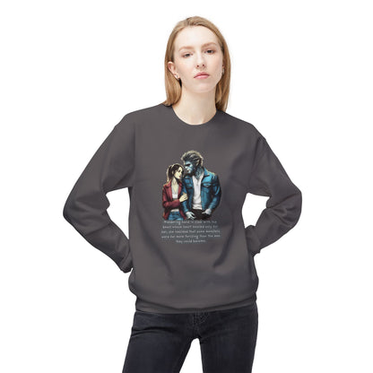 Stroll with a Teenage Werewolf (Beautiful Monsters Collection) - Unisex Midweight Softstyle Fleece Crewneck Sweatshirt, Multiple Colors Available