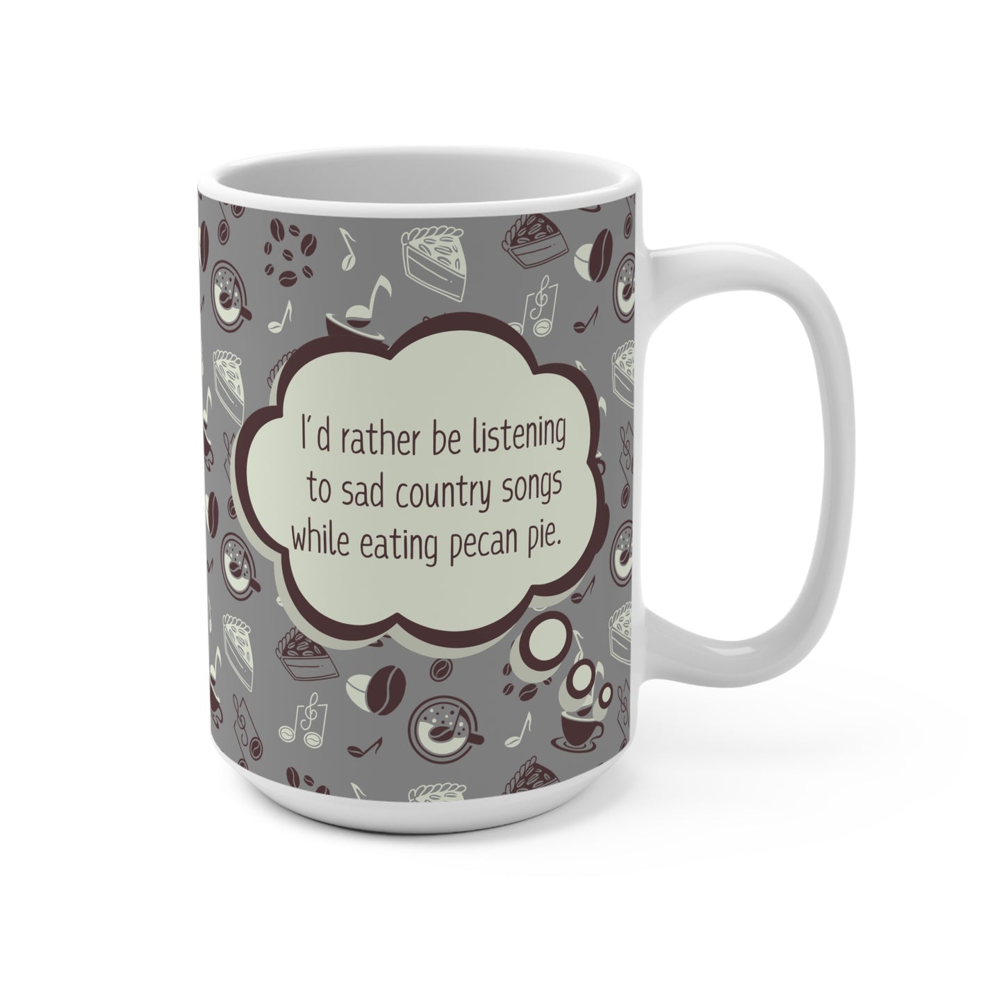 Personalized 15oz "I'd Rather Be..." Mug - Funny Gift with Custom Music & Food Description | Ceramic Mug, Unique Christmas or Birthday Gift