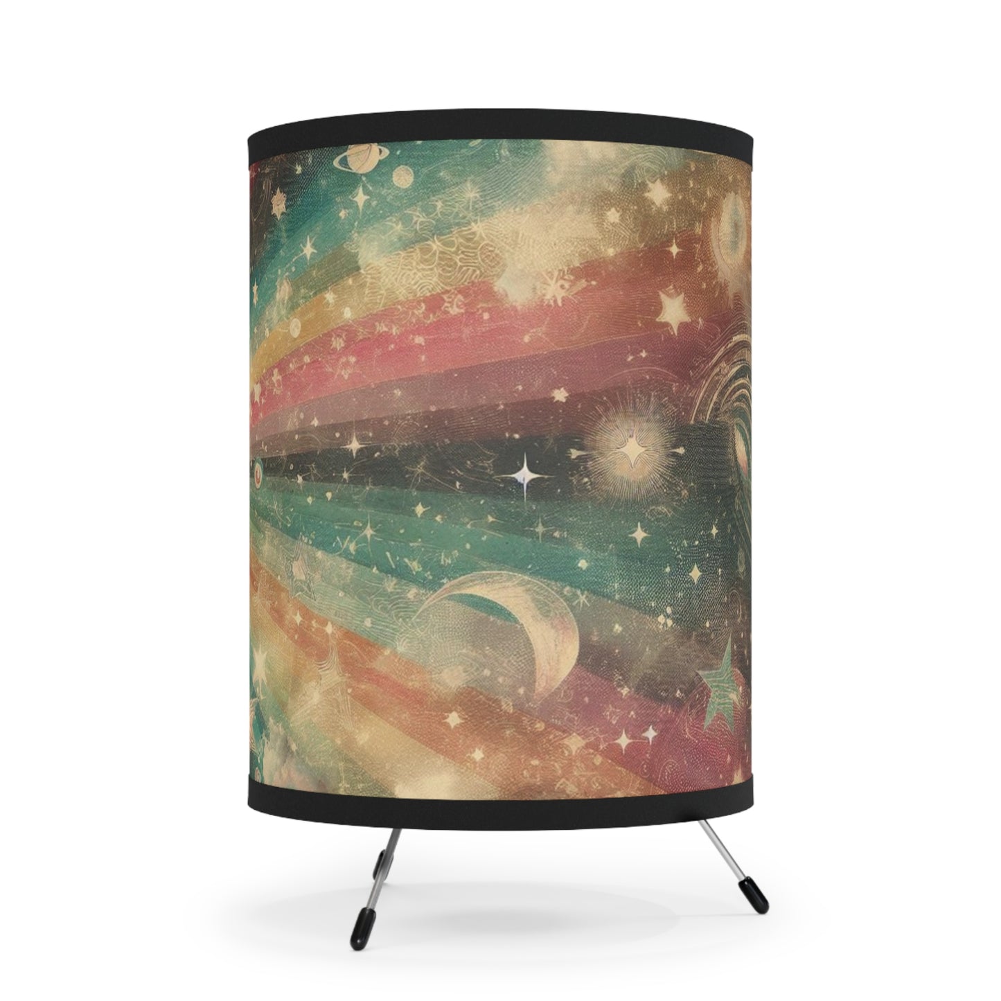 Tripod Table Lamp - Cosmic Rainbow Blast