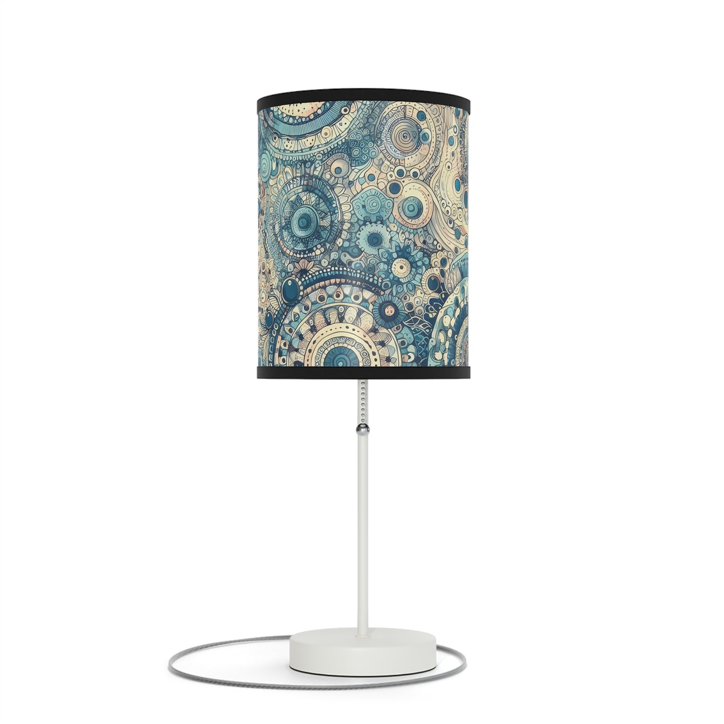 Boho Table Lamp - Dreamy Blue Mandala Pattern