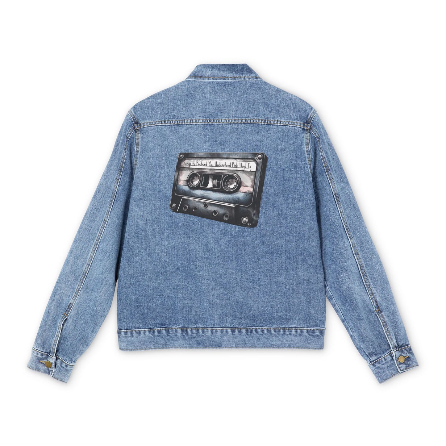 Men's Denim Jacket - "Songs to Pretend You Understand Pink Floyd To" Mixtape - Funny Hyper-Specific Mixtape Series