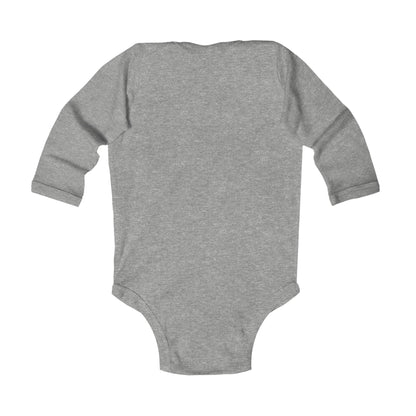 Personalized Baby Long Sleeve Bodysuit - Cute Whimsical Meditative Autumn Fox, Sizes Up to 18mo, Multiple Colors Available