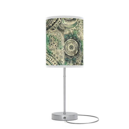 Boho Table Lamp - Sea Green Mandala Pattern