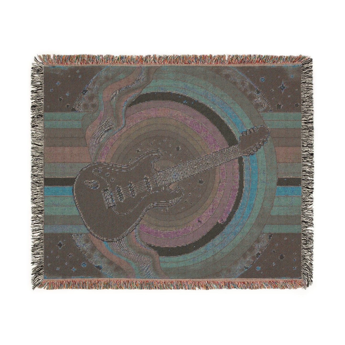 Woven Blanket - Guitar, Retro Rainbow, & Stars