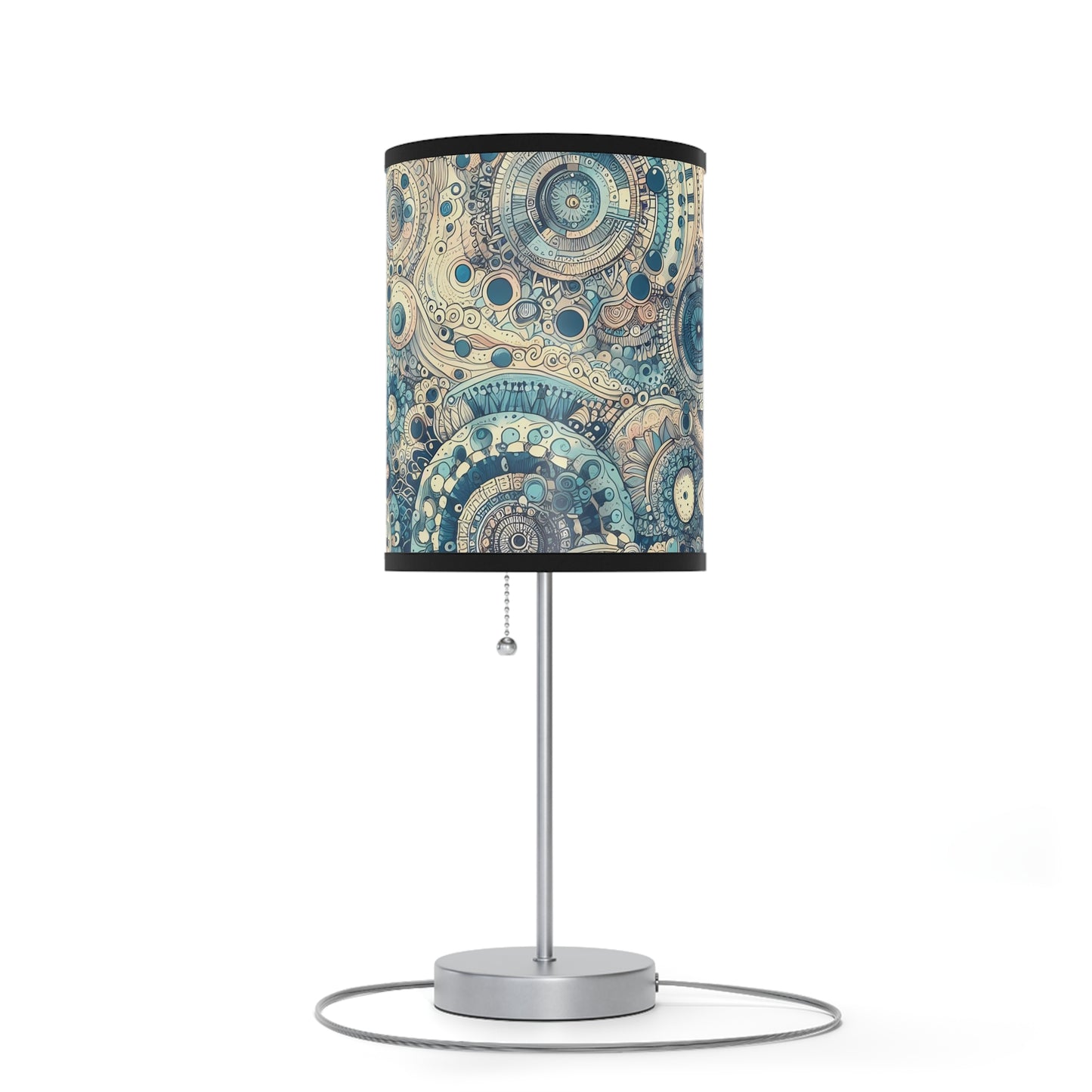 Boho Table Lamp - Dreamy Blue Mandala Pattern