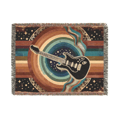 Woven Blanket - Guitar, Retro Rainbow, & Stars