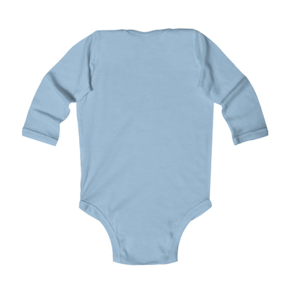 Baby Long Sleeve Bodysuit - Meditative Autumn Cat, Sizes Up to 18mo, Multiple Colors Available