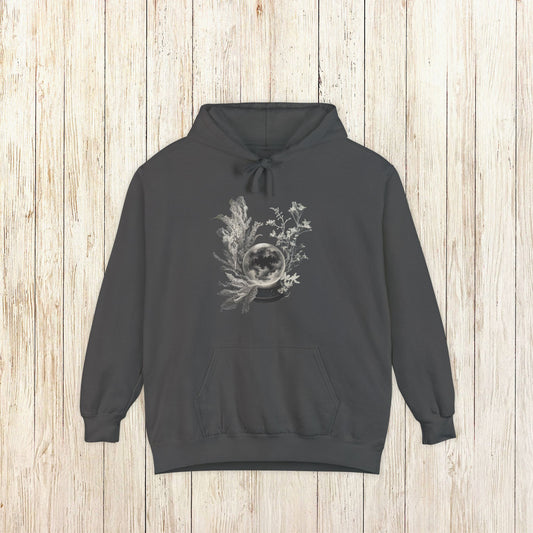 Crystal Ball Comfort Colors Hoodie - Halloween Mystical Lace & Moon Hoodie for Witches and Dreamers, Unisex Fit