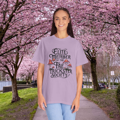 Fae Trickster Society Comfort Colors Tee – Fairycore T-Shirt with Mushrooms, S-4XL