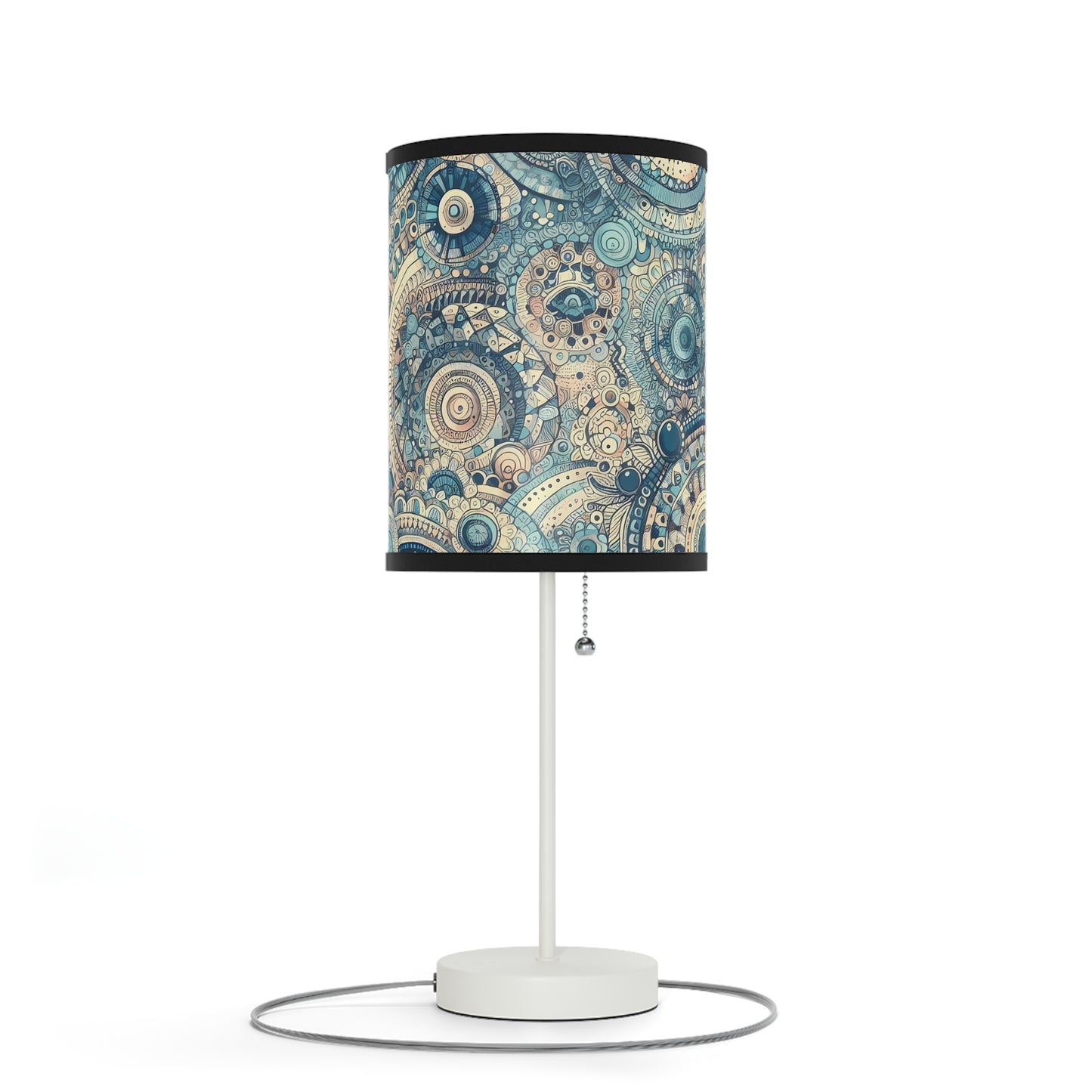 Boho Table Lamp - Dreamy Blue Mandala Pattern