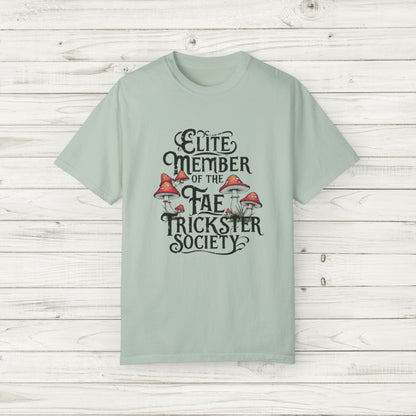 Fae Trickster Society Comfort Colors Tee – Fairycore T-Shirt with Mushrooms, S-4XL