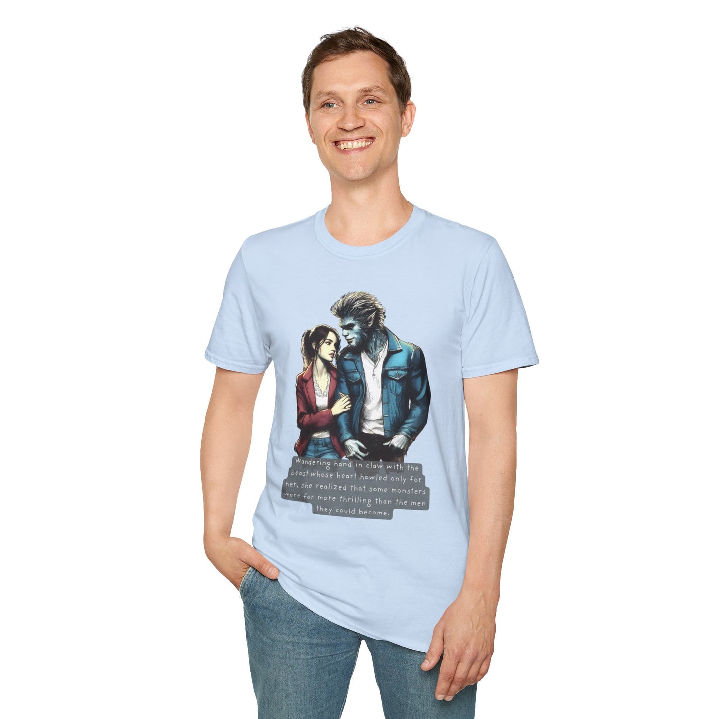 Stroll with a Teenage Werewolf (Beautiful Monsters Collection) - Unisex Softstyle T-Shirt, Multiple Colors Available