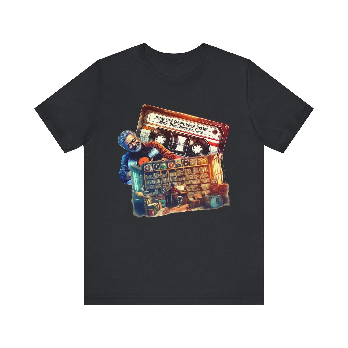 Vintage Vinyl Lover T-Shirt - 'Songs Dad Claims Were Better On Vinyl' Mixtape Tee - Retro Father's Day Gift & Music Enthusiast Shirt