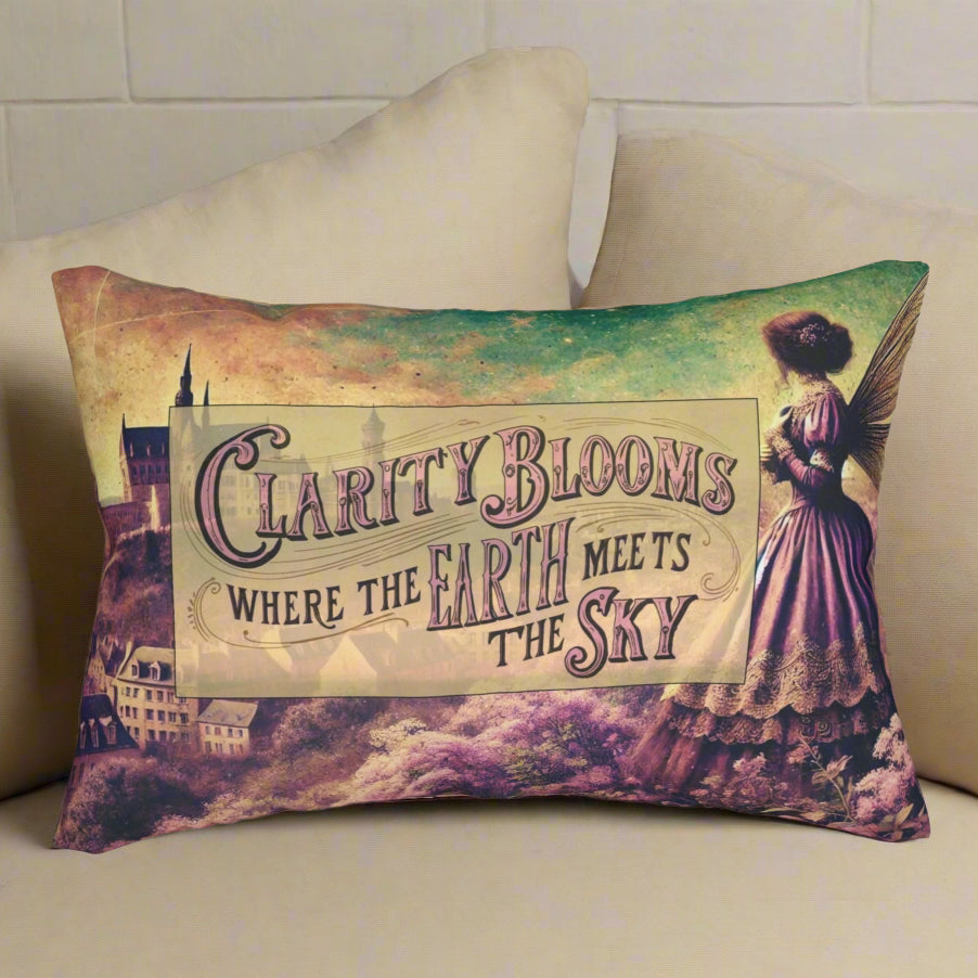 Lumbar Pillow - Earth Meets Sky Victorian Fairy