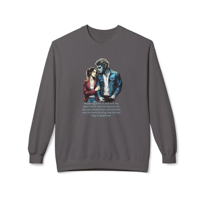 Stroll with a Teenage Werewolf (Beautiful Monsters Collection) - Unisex Midweight Softstyle Fleece Crewneck Sweatshirt, Multiple Colors Available