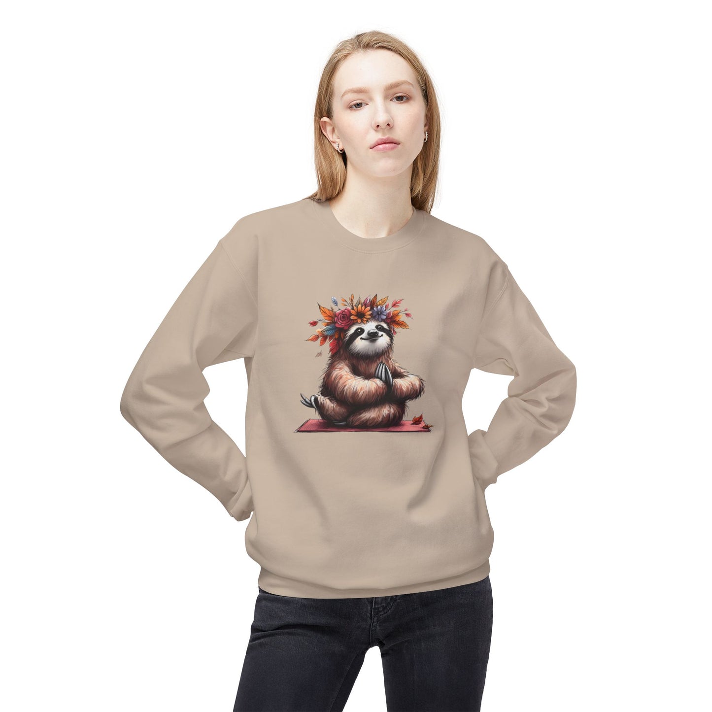 Sloth's Bliss - Unisex Midweight Softstyle Fleece Crewneck Sweatshirt, Multiple Colors Available