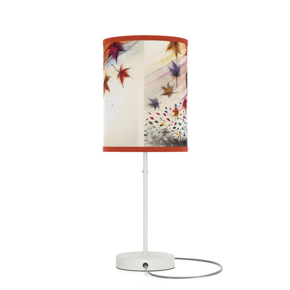 Kid's Table Lamp - Playful Kitten Chasing Autumn Leaves