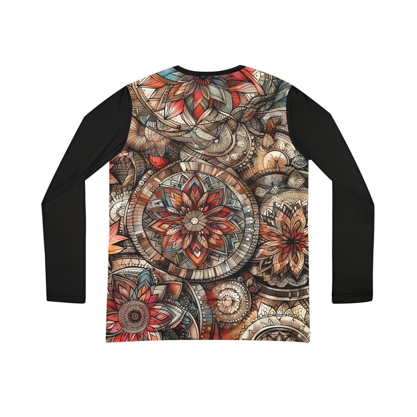 Vibrant Boho Autumn Floral Pattern - Women's Long Sleeve V-neck Shirt