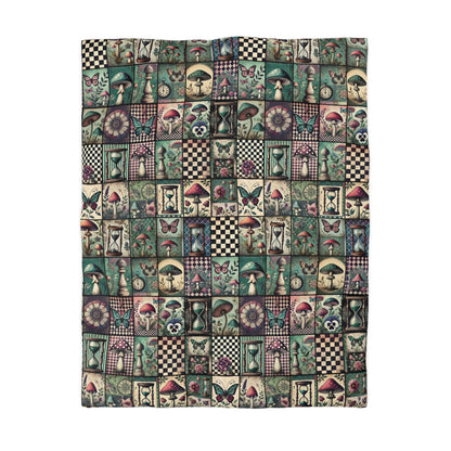 Duvet Cover - Victorian Wonderland Patchwork in Green, Blue, and Purple