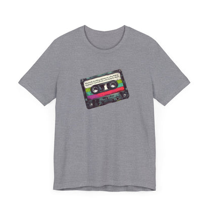 "Whimsically Unsettling Melodies for a Dog Walking Experience That Feels Like a Wes Anderson Movie" Mixtape T-shirt - Unisex Jersey Short Sleeve Tee