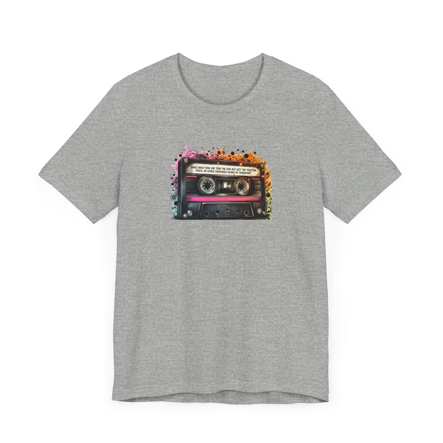 "Songs About How She Took the Dog But Left the Tractor, Truck, or Other Cherished Means of Transport" Mixtape T-shirt - Unisex Jersey Short Sleeve Tee