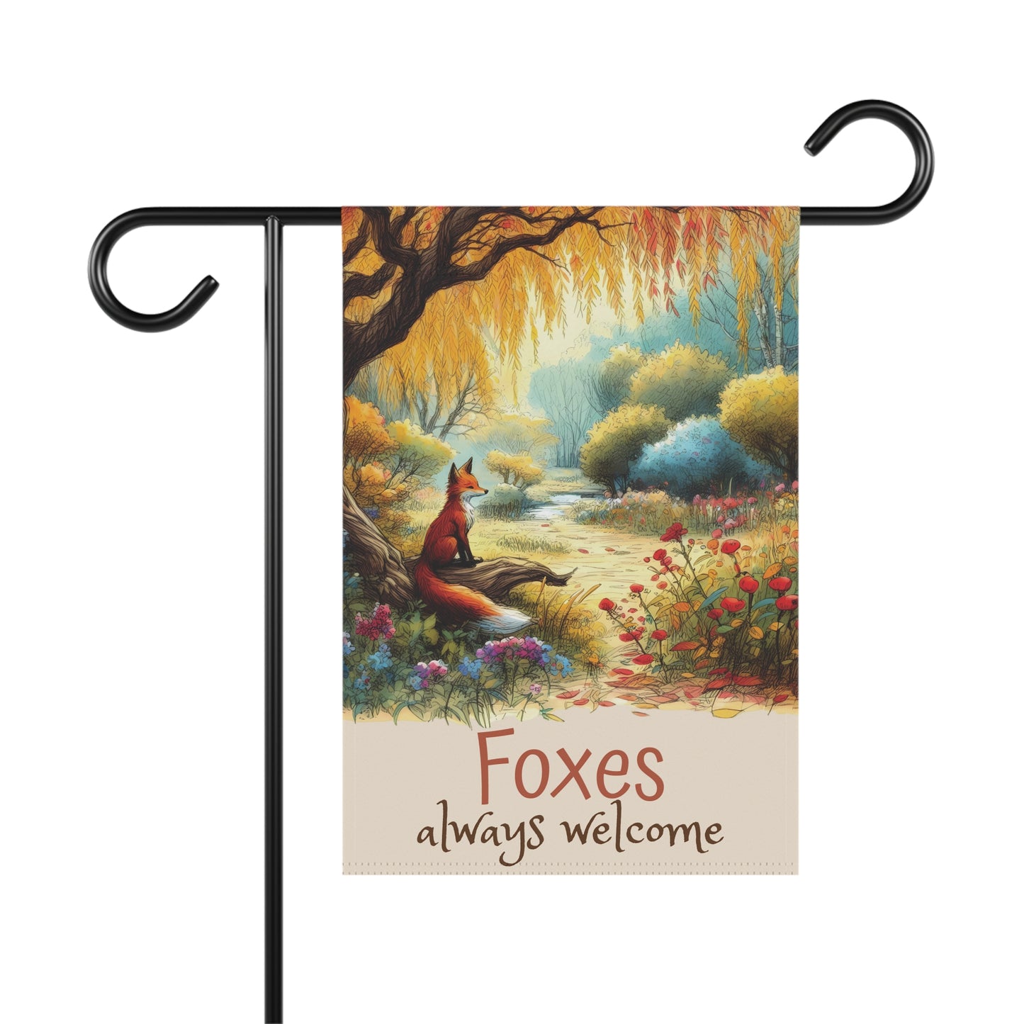 Customizable Garden Flag - Foxes Always Welcome