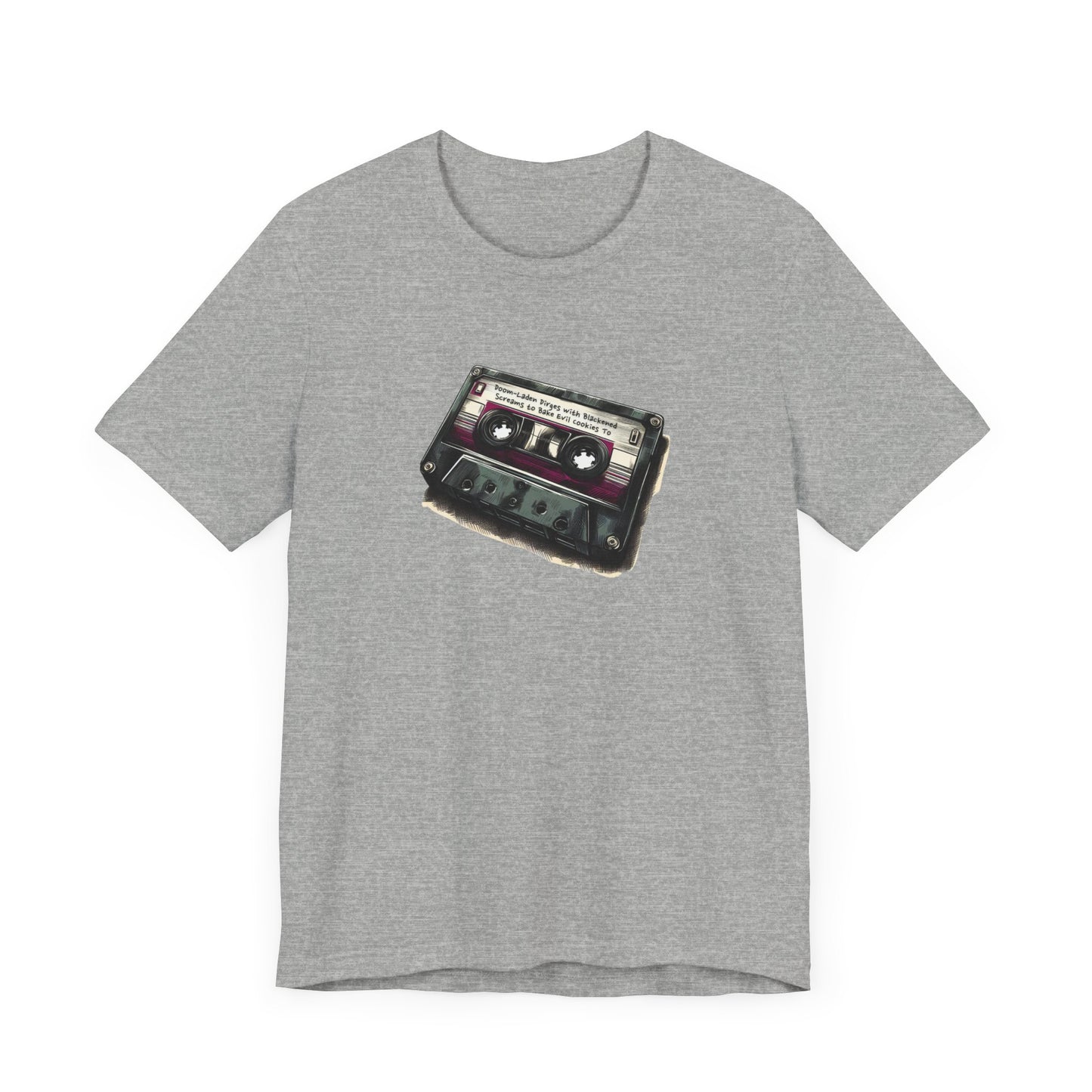 "Doom-Laden Dirges with Blackened Screams to Bake Evil Cookies To" Mixtape T-shirt - Unisex Jersey Short Sleeve Tee