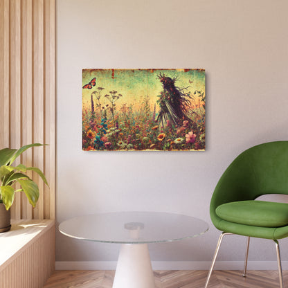 Metal Wall Art - Ancient Earth Goddess Walking Through Vast Wildflower Field