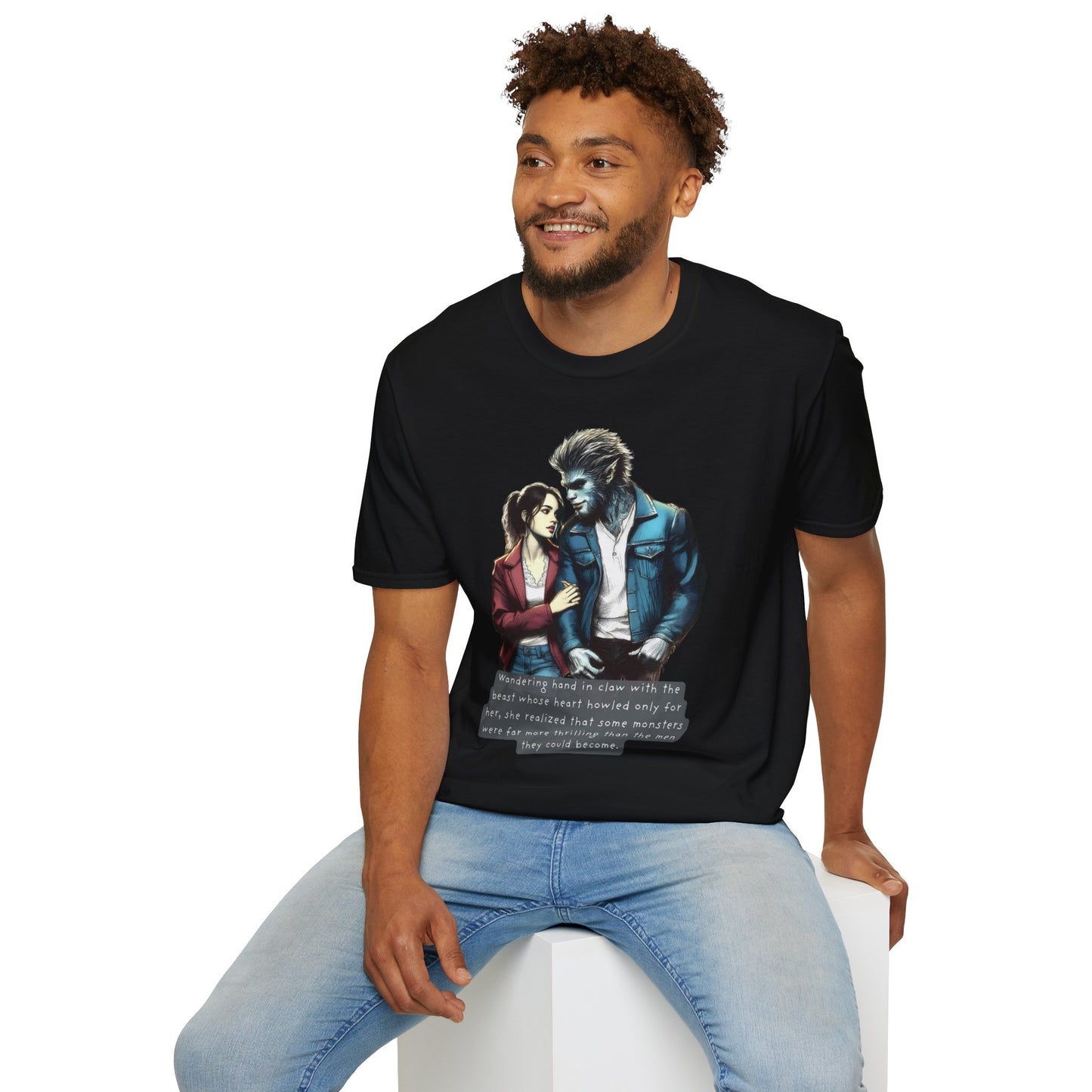 Stroll with a Teenage Werewolf (Beautiful Monsters Collection) - Unisex Softstyle T-Shirt, Multiple Colors Available