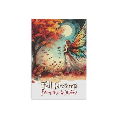 Customizable Garden Flag - Fall Fairy Blessings