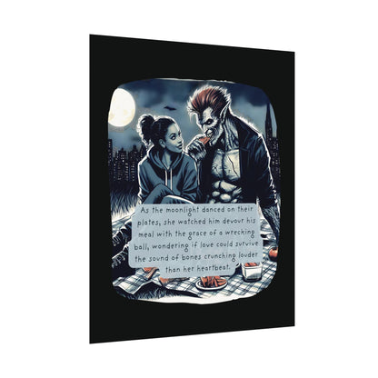 Midnight Picnic: A Love Story (Beautiful Monsters Collection) - Textured Watercolor Matte Poster