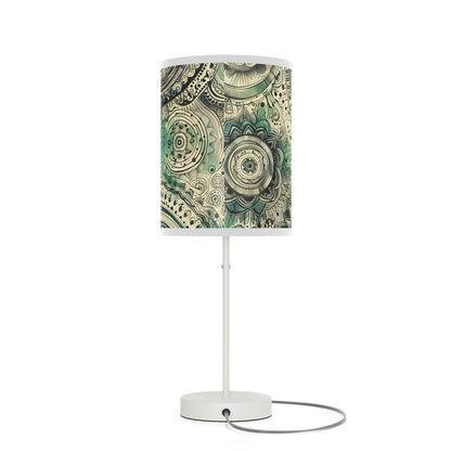 Boho Table Lamp - Sea Green Mandala Pattern