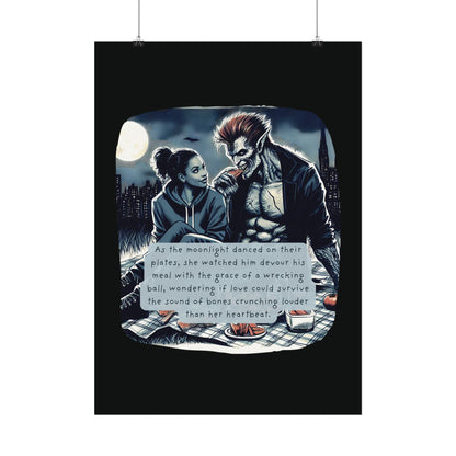 Midnight Picnic: A Love Story (Beautiful Monsters Collection) - Textured Watercolor Matte Poster