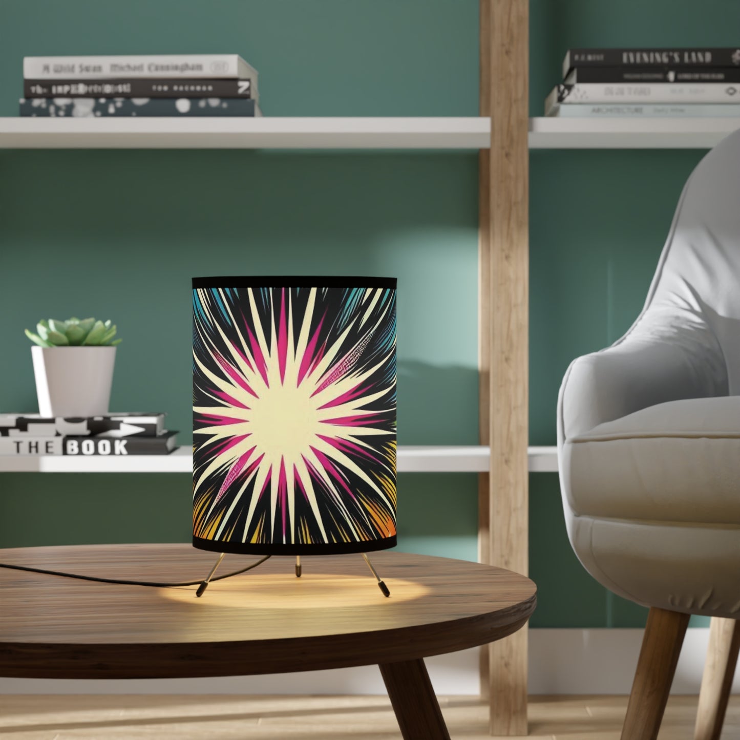 Tripod Table Lamp - Retro Comic Book Starburst