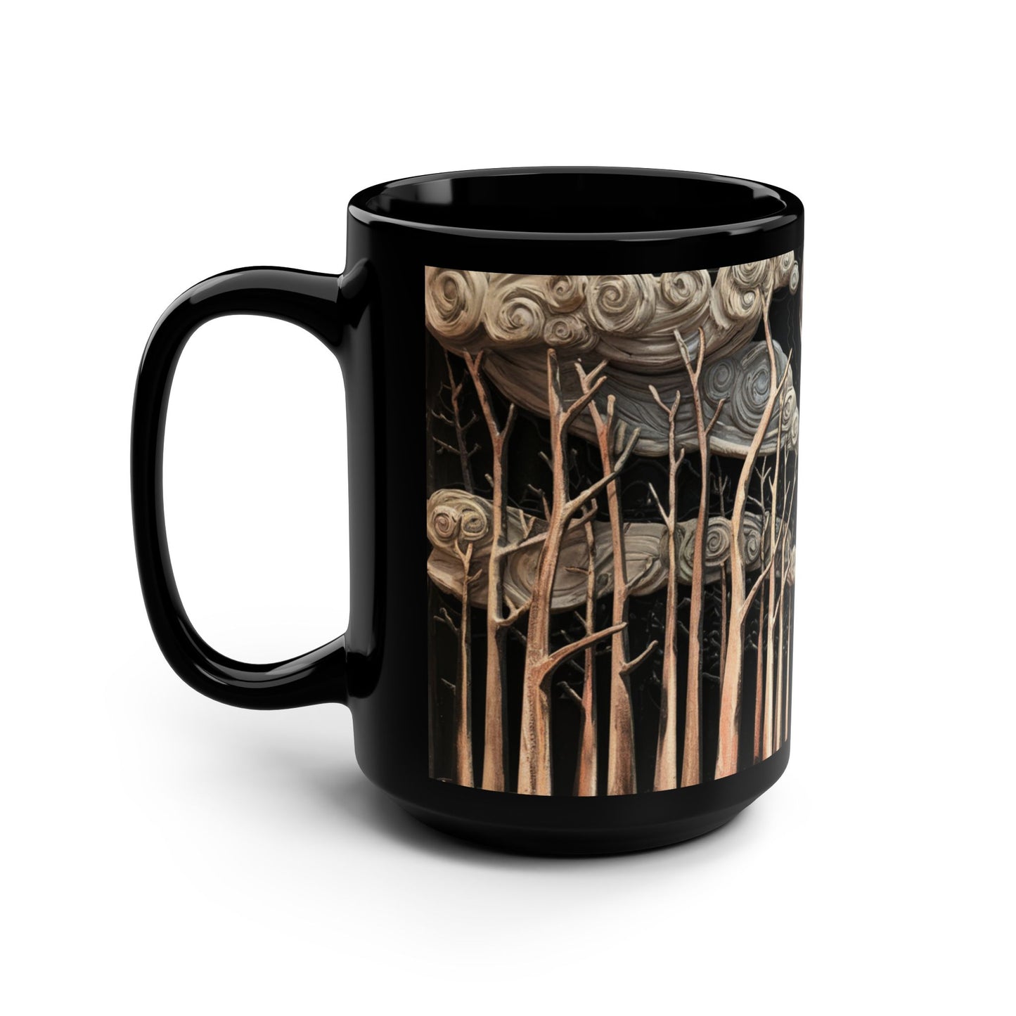 Forest Lovers Mug with John Muir Quote, "And Into the Forest I Go" Coffee or Tea Cup, 15oz Black Ceramic Mug, Gift for Nature Enthusiasts
