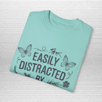 Easily Distracted by Butterflies T-Shirt – Comfort Colors Nature Tee S-4XL