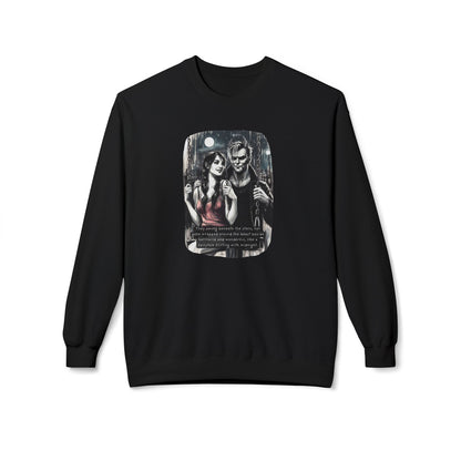 Swing Me to the Moon (Beautiful Monsters Collection) - Unisex Midweight Softstyle Fleece Crewneck Sweatshirt, Multiple Colors Available