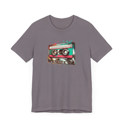 "Surreal Mix of Smooth Jazz, Lo-fi Beats, and Old-Timey Radio Jingles with Occasional Creepy Dog Bark" Mixtape T-shirt - Unisex Jersey Short Sleeve Tee