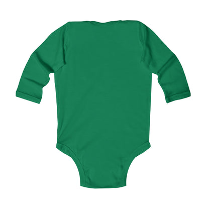 Personalized Baby Long Sleeve Bodysuit - Cute Whimsical Meditative Autumn Fox, Sizes Up to 18mo, Multiple Colors Available