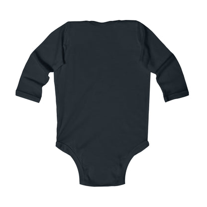 Personalized Baby Long Sleeve Bodysuit - Cute Whimsical Meditative Autumn Fox, Sizes Up to 18mo, Multiple Colors Available