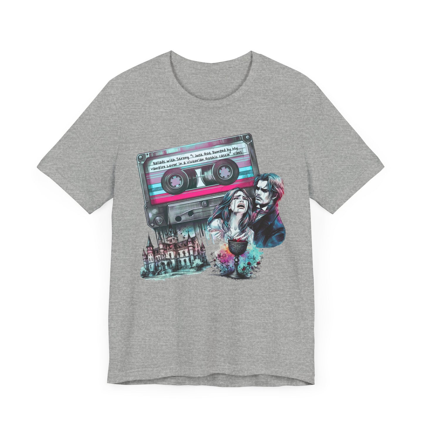 Mixtape T-Shirt - "Vampire Breakup Ballads" Collage, Unisex Tee with Retro Design, Great Gift for Music Lovers