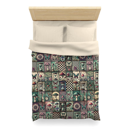 Duvet Cover - Victorian Wonderland Patchwork in Green, Blue, and Purple