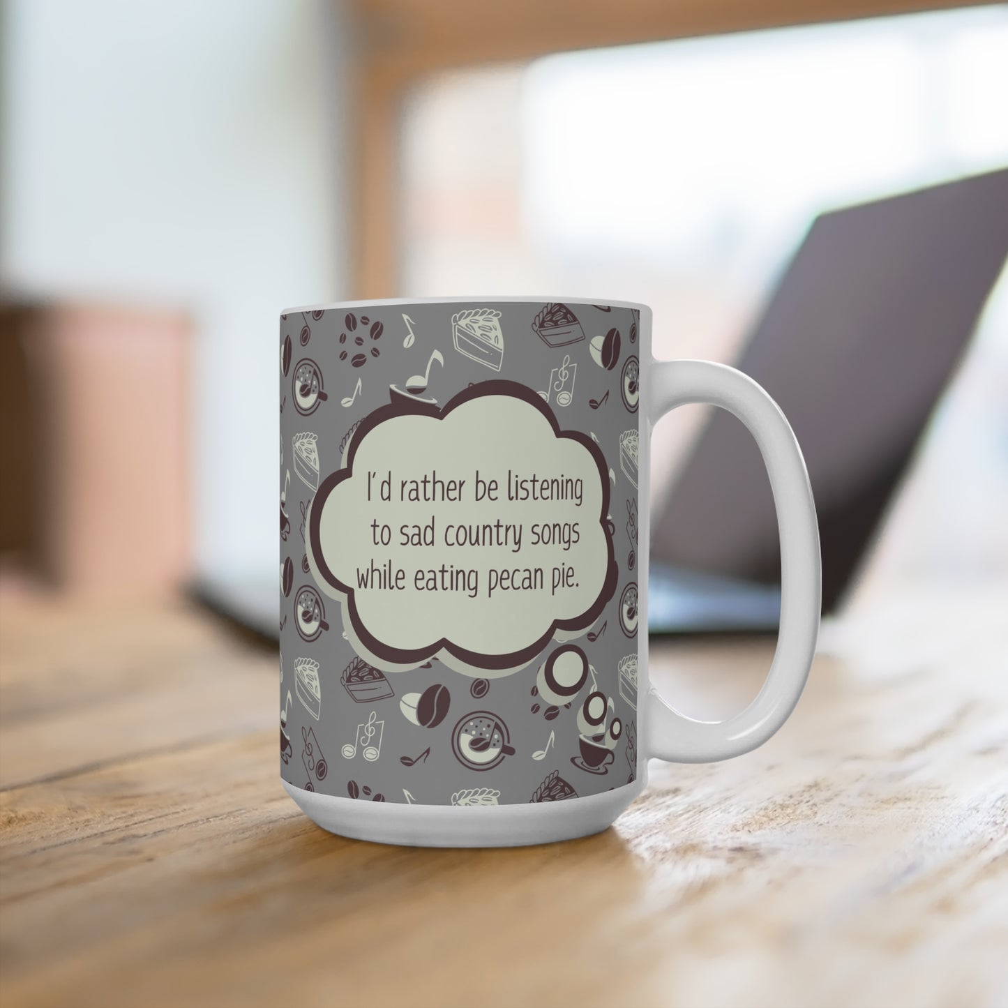 Personalized 15oz "I'd Rather Be..." Mug - Funny Gift with Custom Music & Food Description | Ceramic Mug, Unique Christmas or Birthday Gift