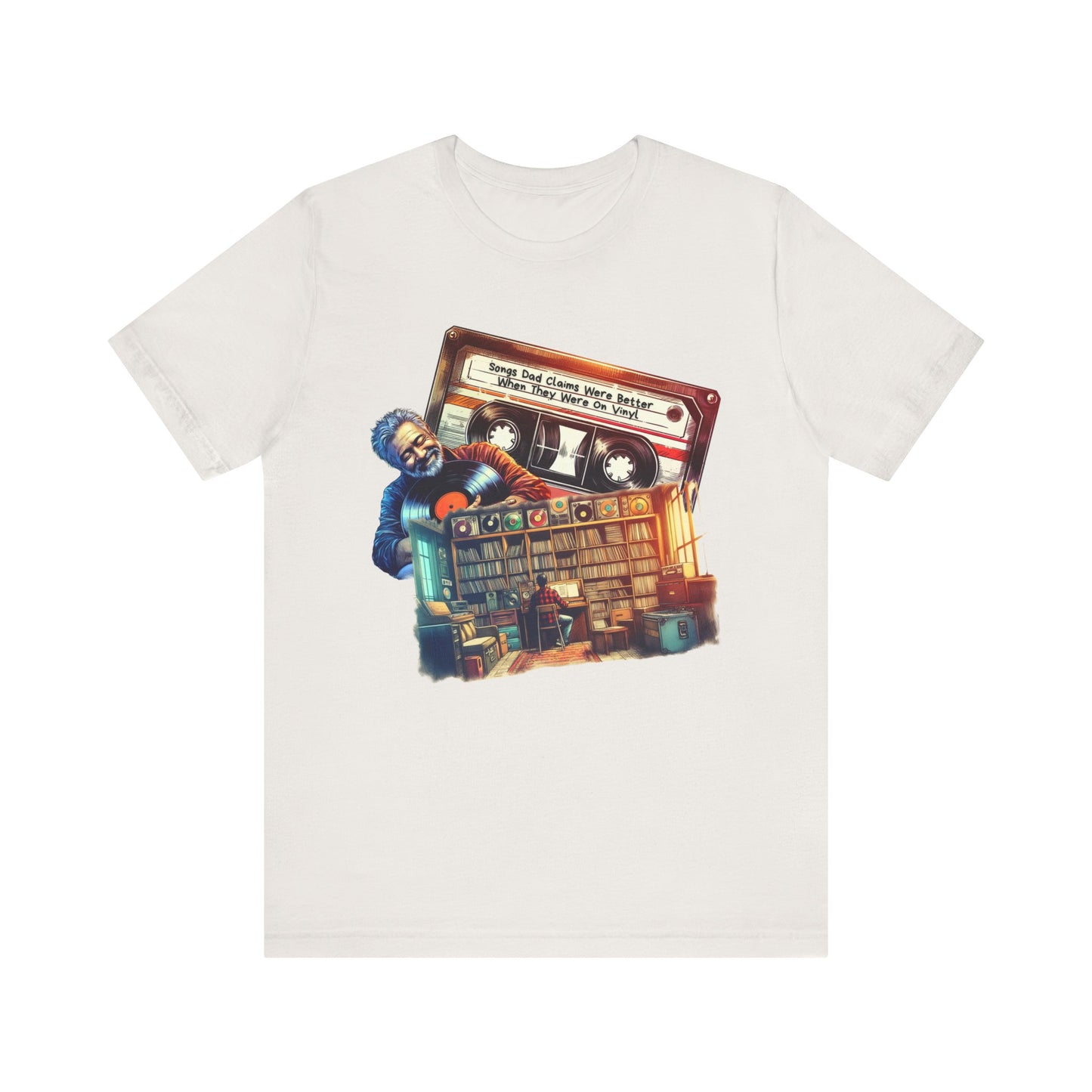 Vintage Vinyl Lover T-Shirt - 'Songs Dad Claims Were Better On Vinyl' Mixtape Tee - Retro Father's Day Gift & Music Enthusiast Shirt