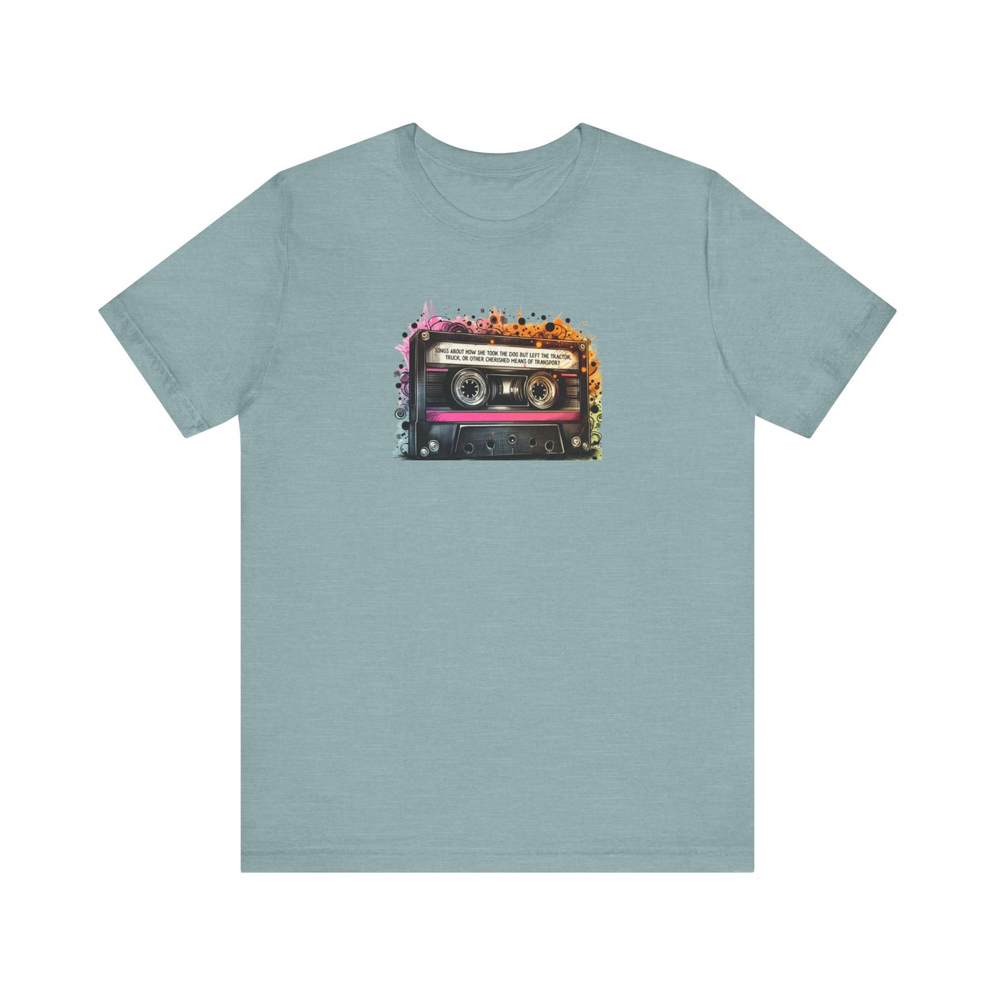 "Songs About How She Took the Dog But Left the Tractor, Truck, or Other Cherished Means of Transport" Mixtape T-shirt - Unisex Jersey Short Sleeve Tee