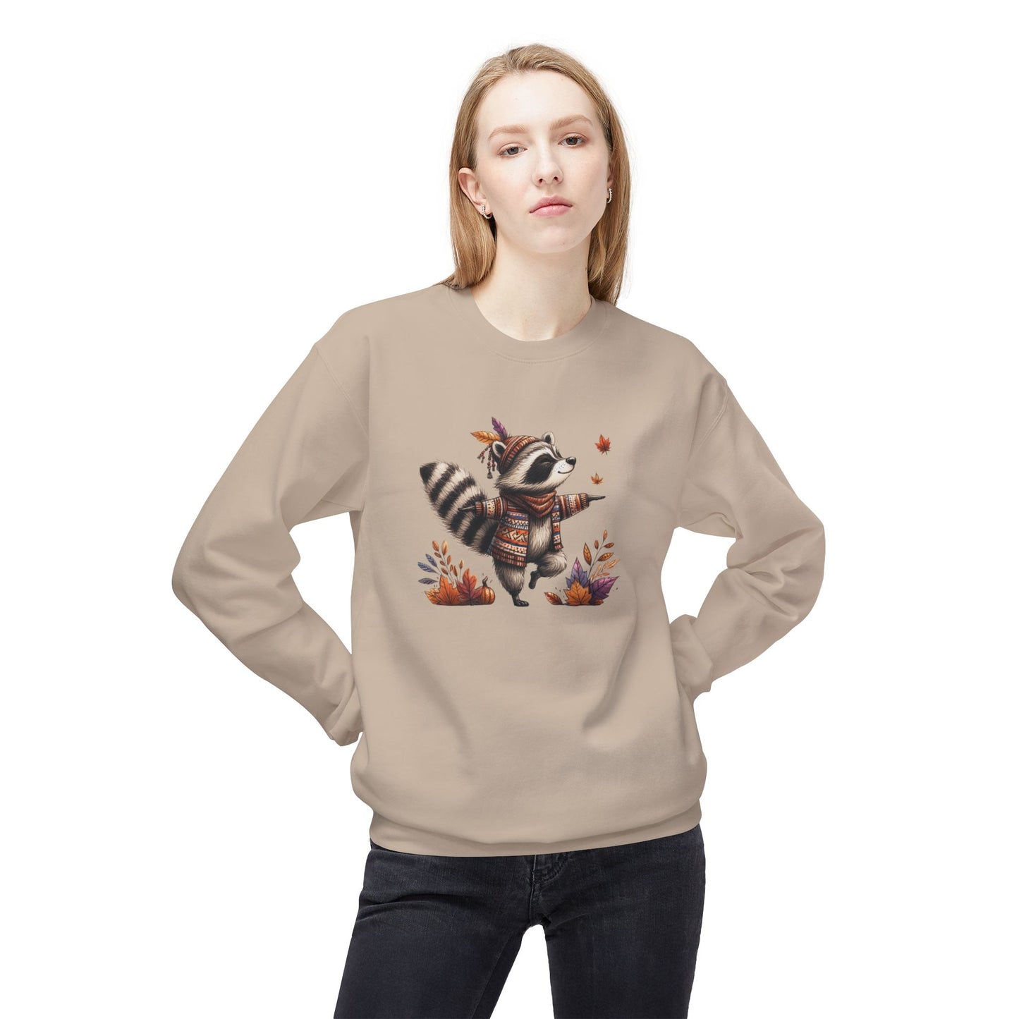 Racoon's Bliss - Unisex Midweight Softstyle Fleece Crewneck Sweatshirt, Multiple Colors Available