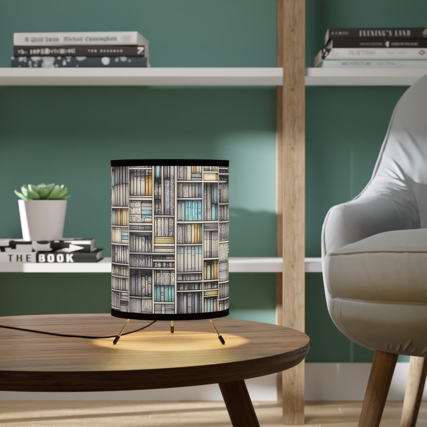 Tripod Table Lamp - Magical Library Patchwork