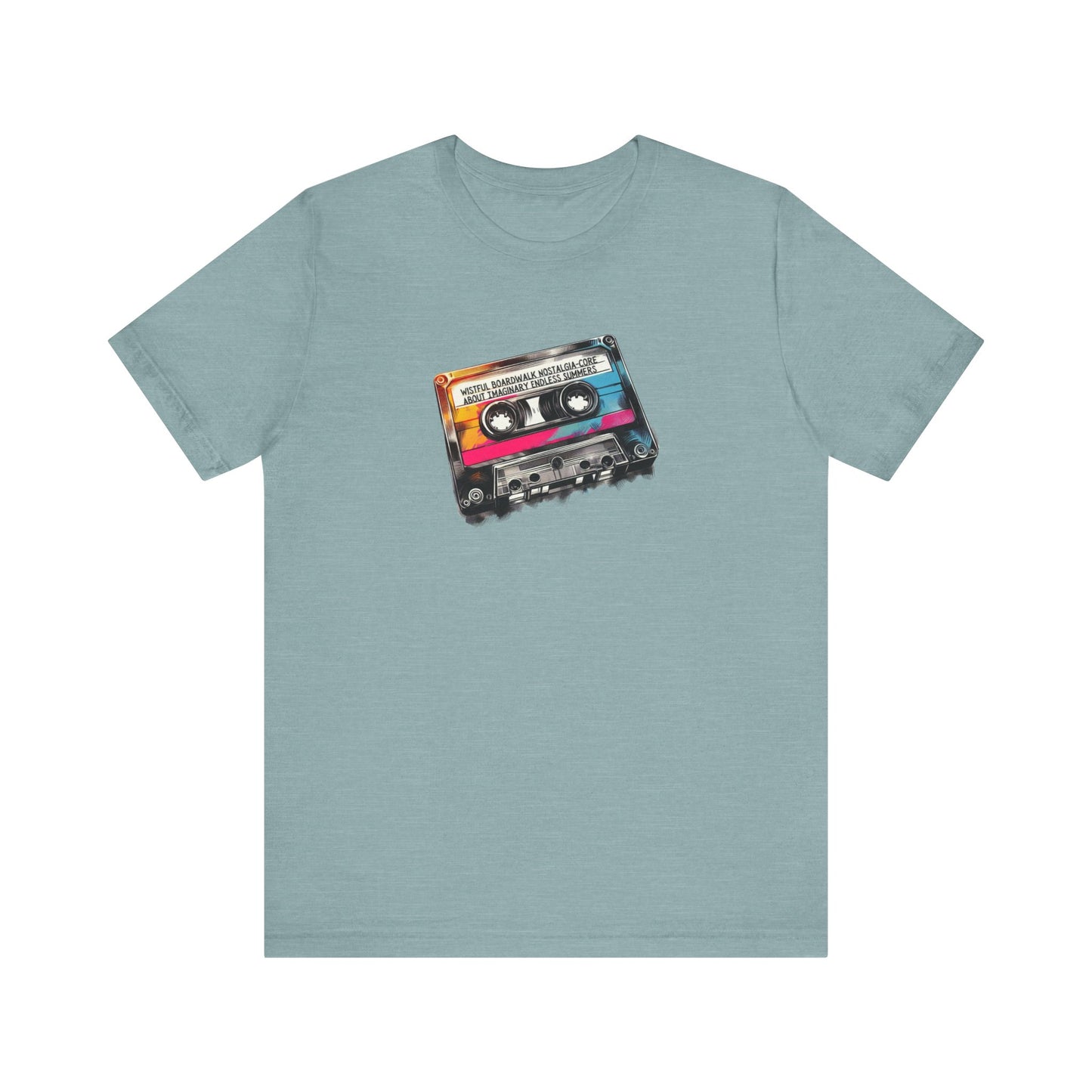 "Wistful Boardwalk Nostalgia-Core About Imaginary Endless Summers" Mixtape T-shirt - Unisex Jersey Short Sleeve Tee