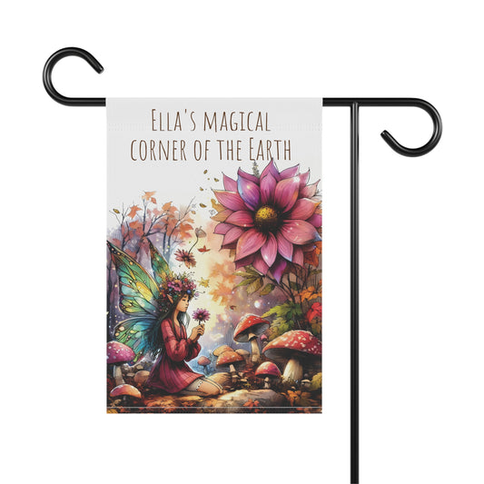 Customizable Garden Flag - Autumn Fairy's Magical Corner