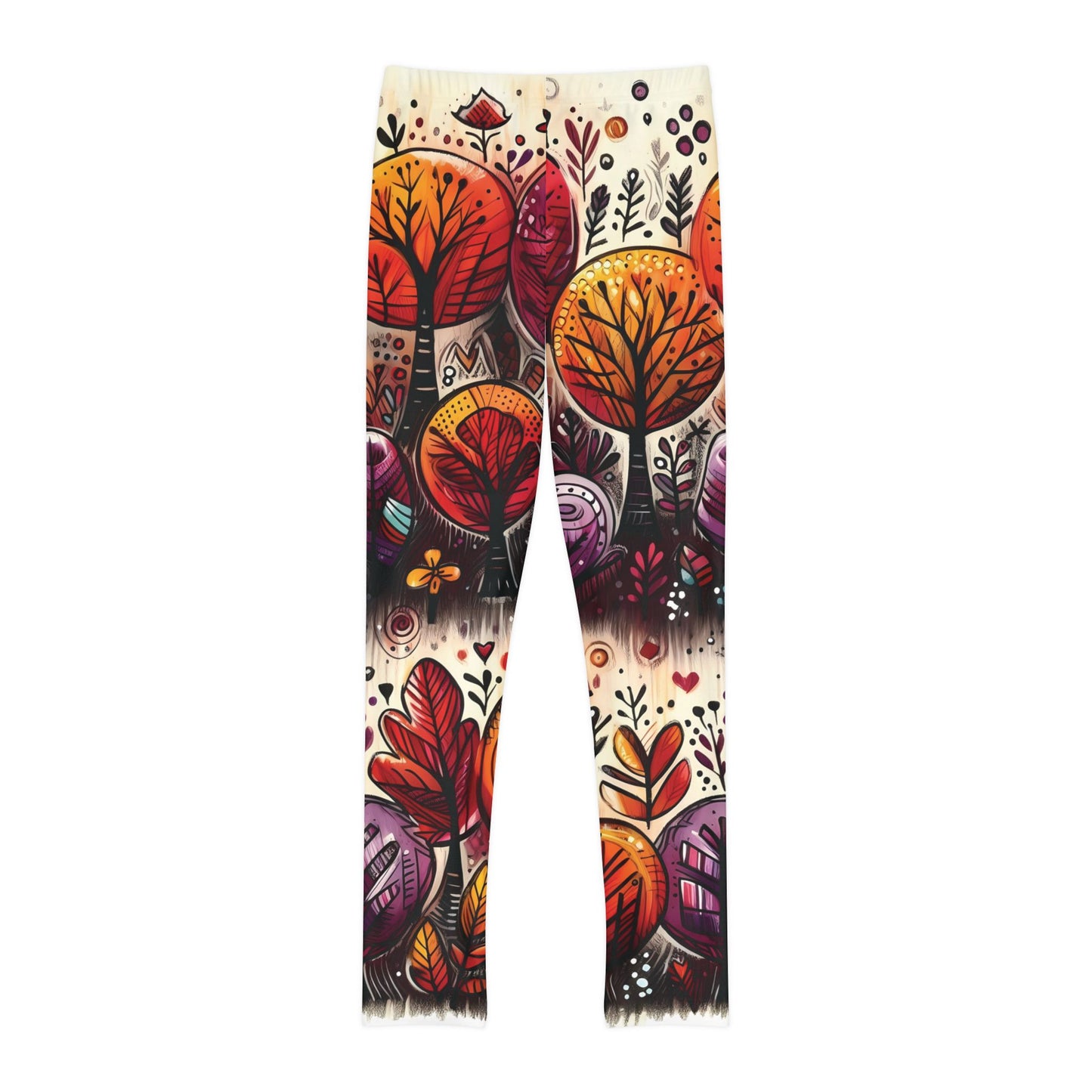 Toddler and Youth Fall Leggings: Whimsical Trees, 18mo-12y